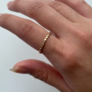 14k Gold Hammered Bubble Stacker Rings (Thin)